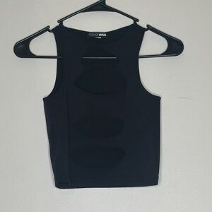 Fashion Nova Black Sleeveless Cutout Top